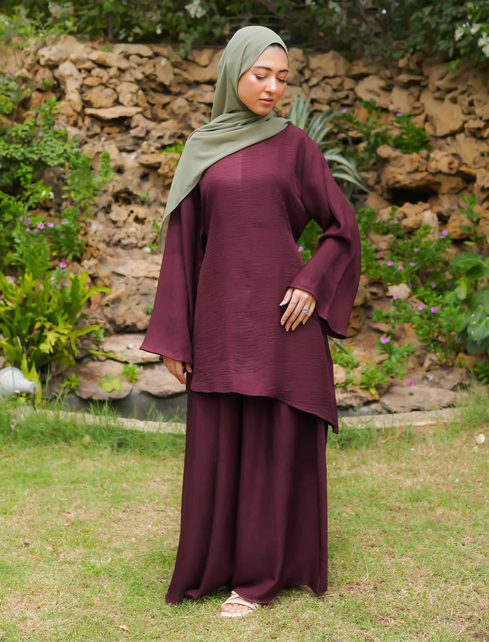 Modest Co-ord Set- Deep Wine