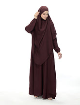 KHIMAR ABAYA SET BROWN