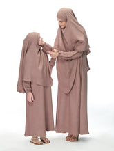 KHIMAR ABAYA SET LIGHT TAUPE (MOMMY)