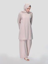 EMBROIDERED CO-ORD SET STONE BEIGE