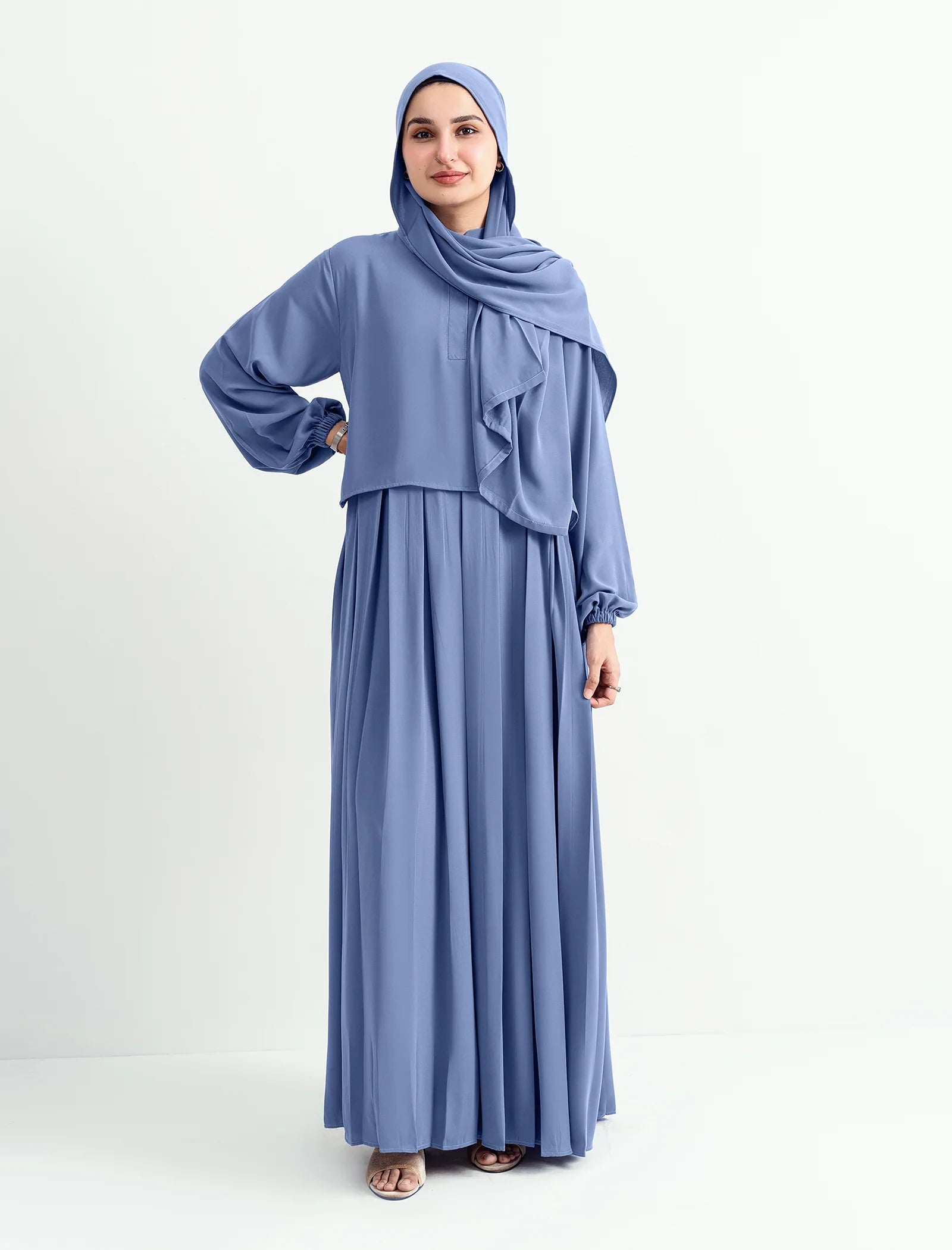 Luna Maxi Abaya - Dusty Blue