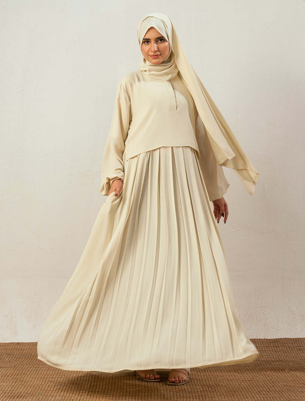 Luna Maxi Abaya - Ivory Cream