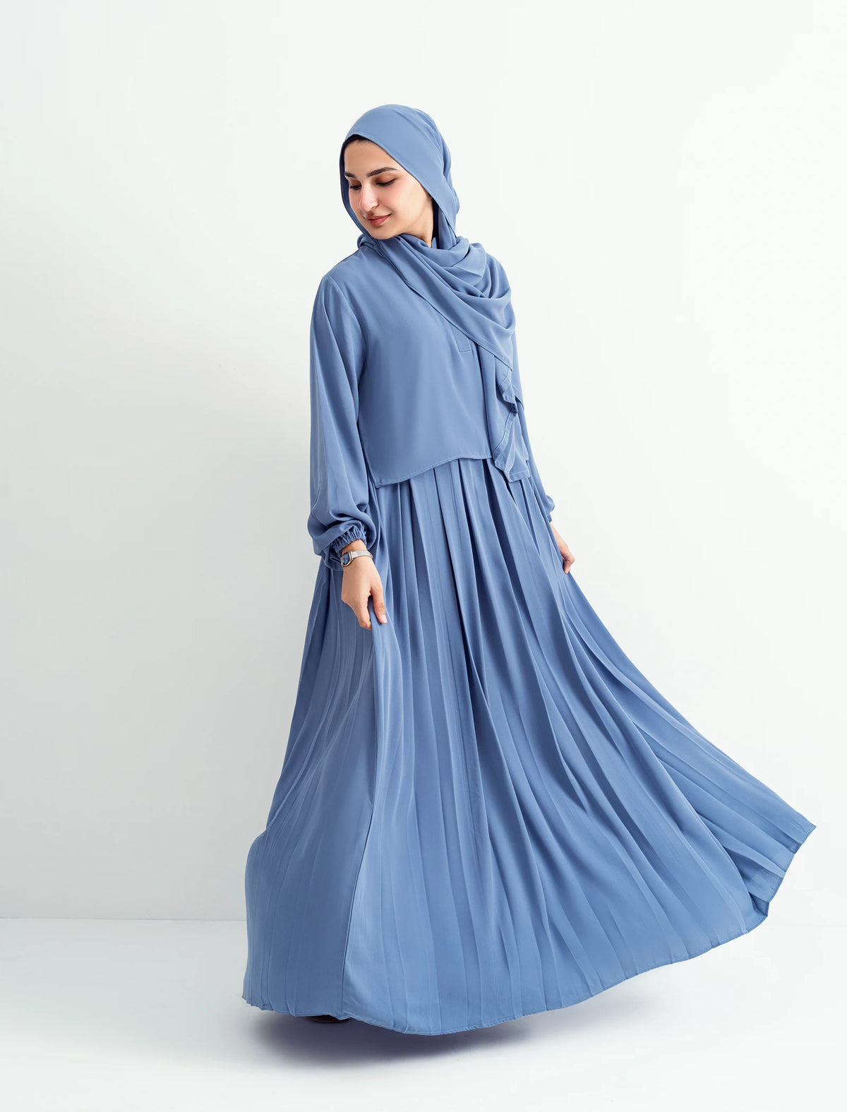 Luna Maxi Abaya - Dusty Blue