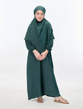 KHIMAR ABAYA SET DEEP GREEN (KIDS)