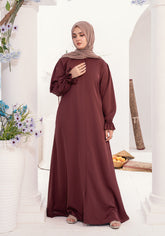 ward front open abaya onion pink