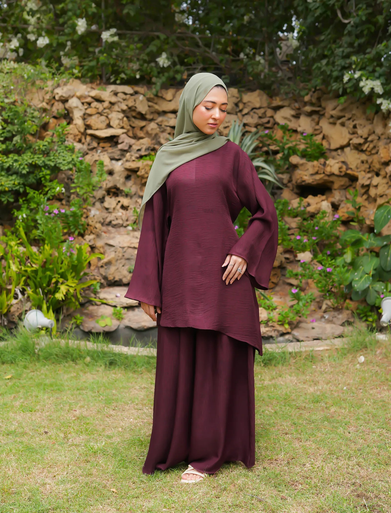 Modest Co-ord Set- Deep Wine