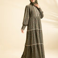 Floral Jade Abaya - Olive
