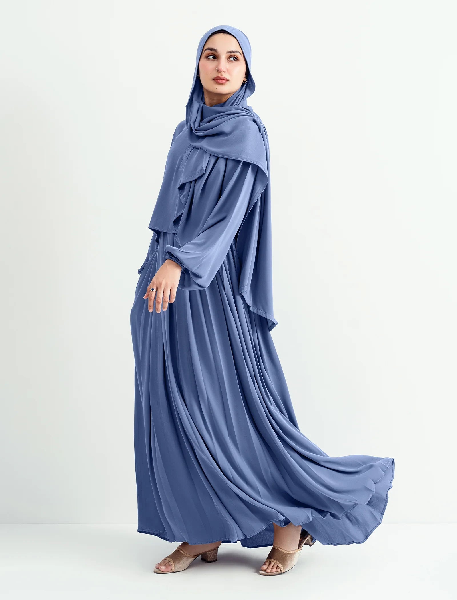 Luna Maxi Abaya - Dusty Blue