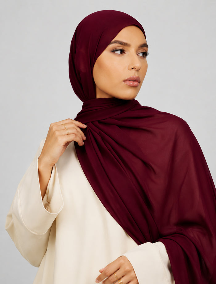 Plain Hijab - Burgundy