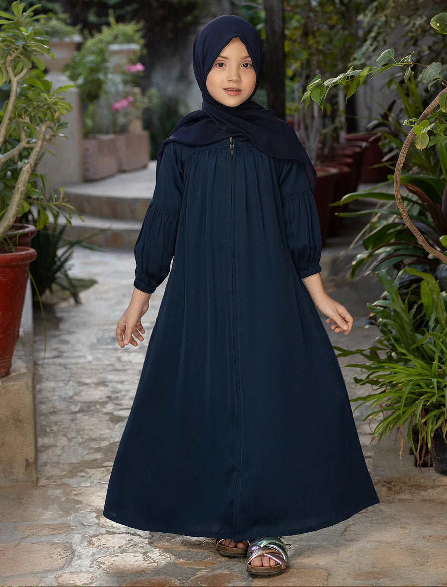 Kids Ruman Abaya - Navy Blue