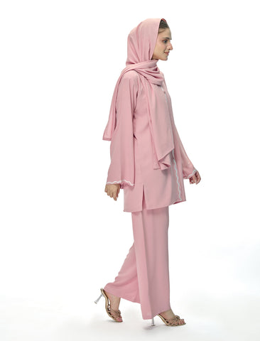 EMBROIDERED CO-ORD-SET - BLUSH