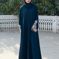 Embroidered Zayli Abaya - Navy