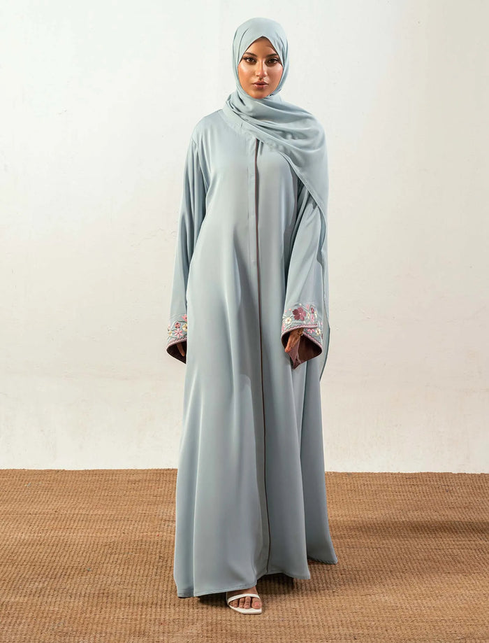 Bloom Abaya Set - Ice Blue