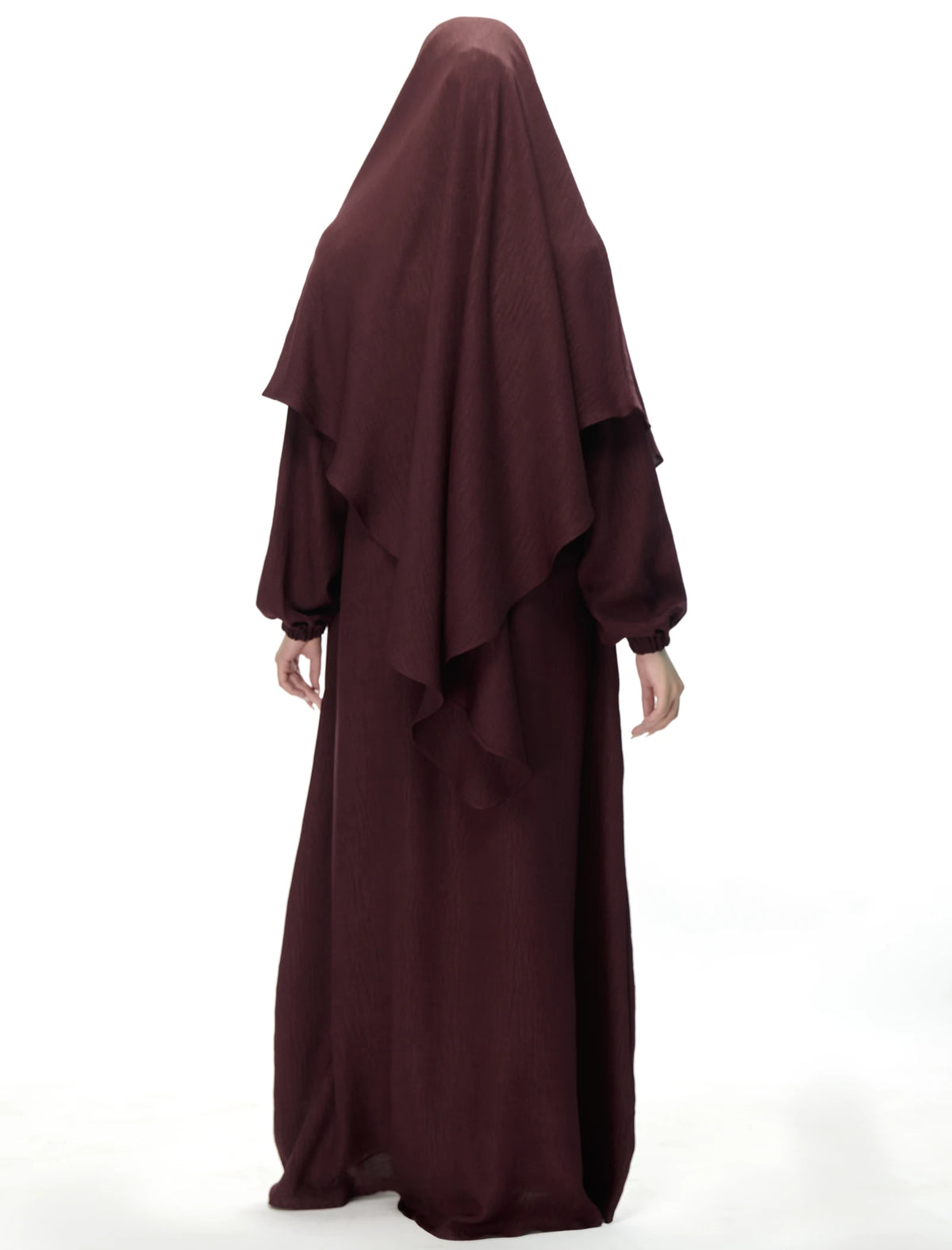 Khimar Maxi Abaya Set - Brown
