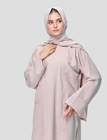 EMBROIDERED CO-ORD SET - STONE BEIGE