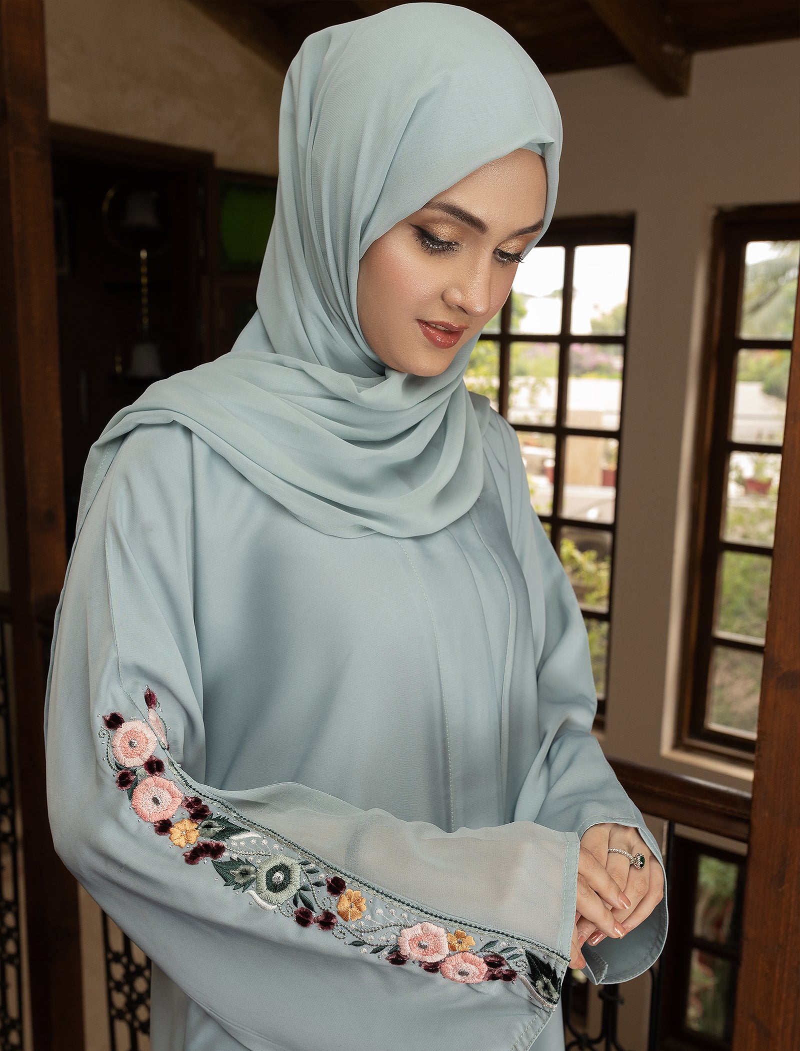 Bahira Abaya Set - Ice Blue