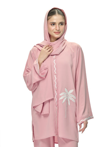 EMBROIDERED CO-ORD-SET - BLUSH