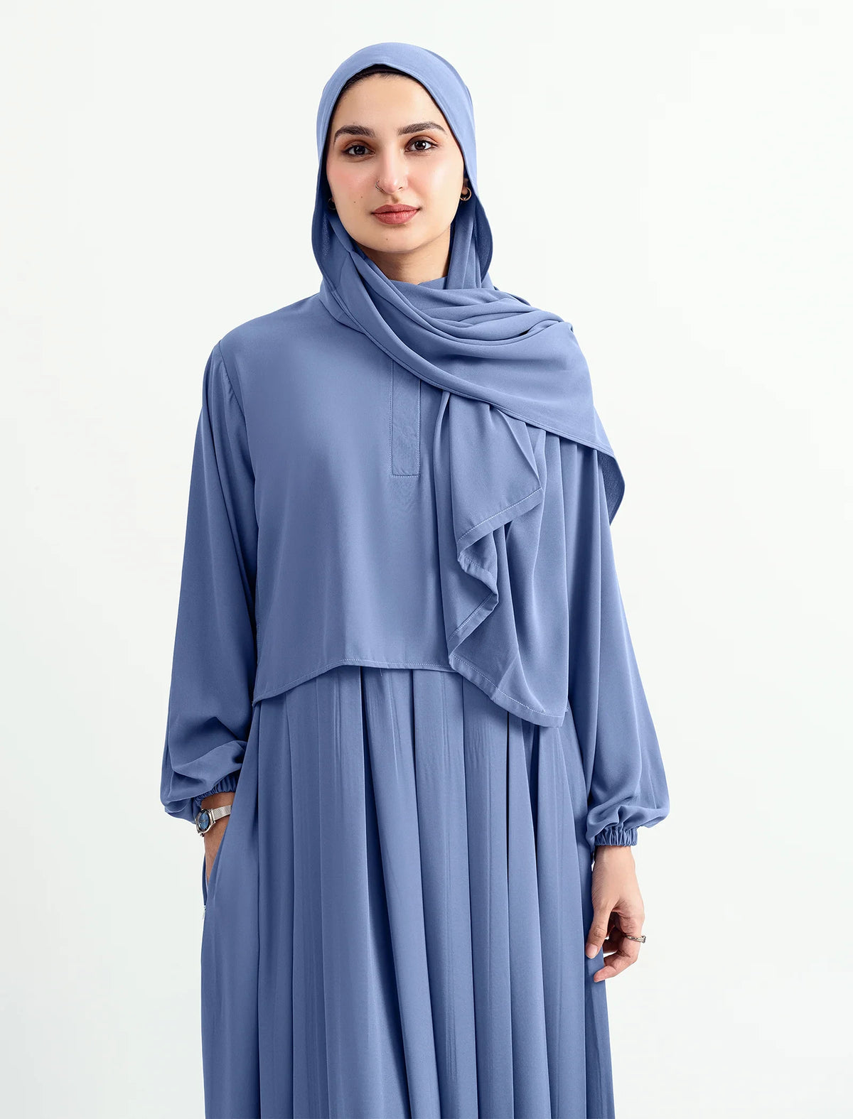 Luna Maxi Abaya - Dusty Blue