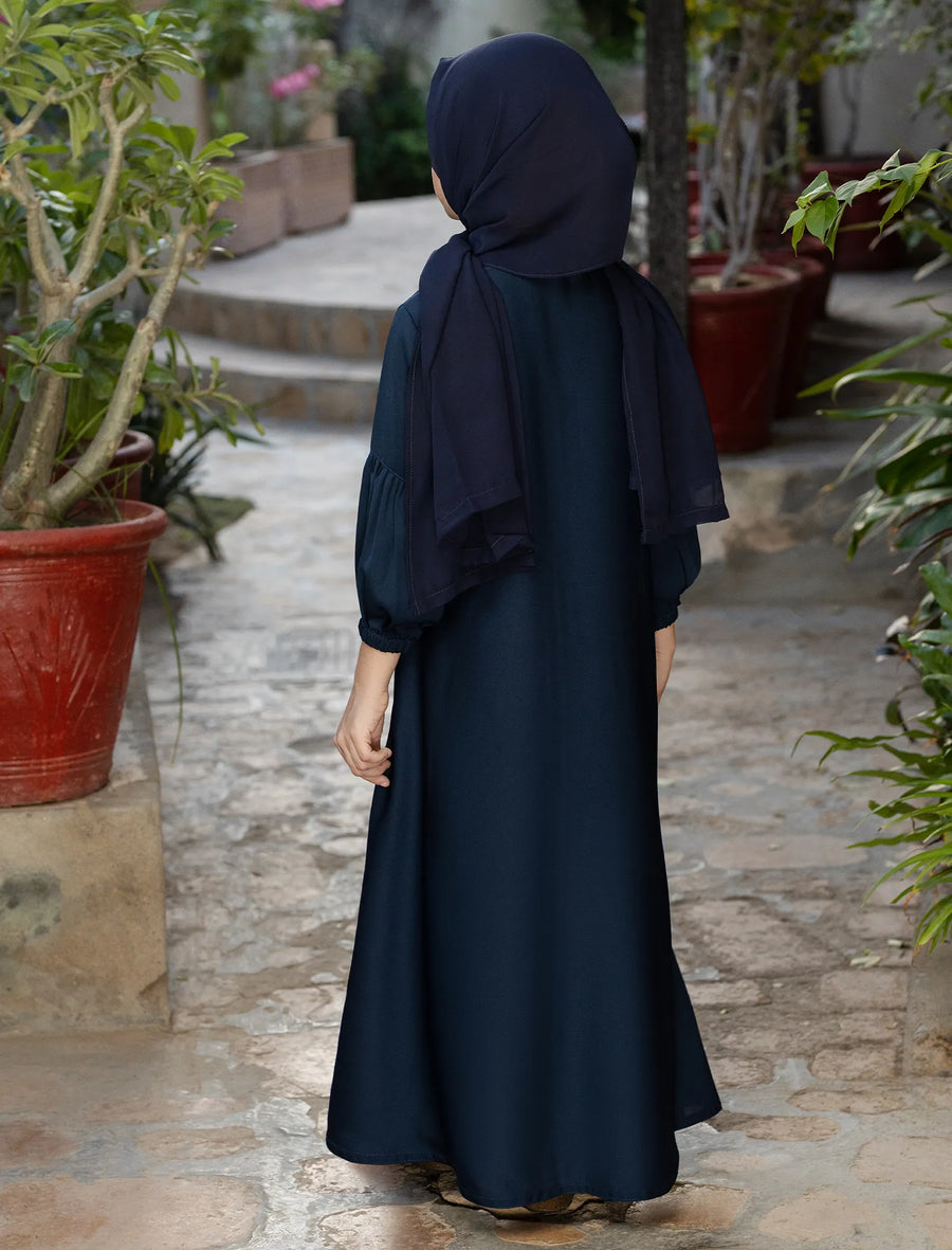 Kids Ruman Abaya - Navy Blue