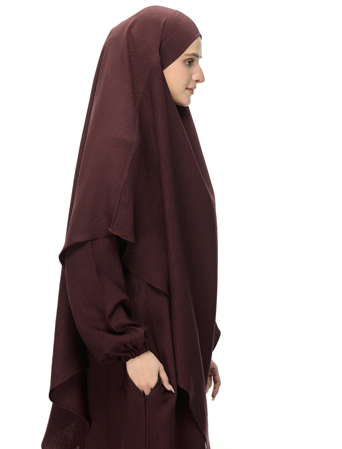 Khimar Maxi Abaya Set - Brown