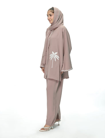 EMBROIDERED CO-ORD SET - GREY