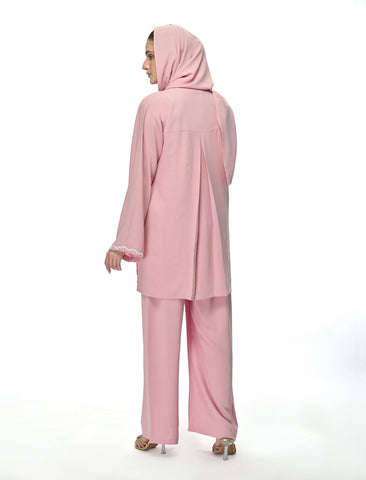 EMBROIDERED CO-ORD-SET - BLUSH