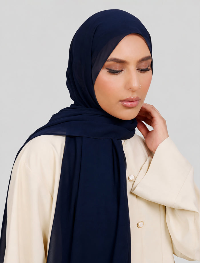 Plain Hijab - Navy Blue