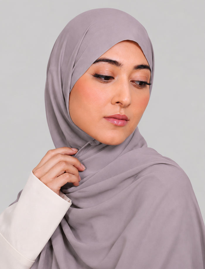 Plain Hijab - Light Grey