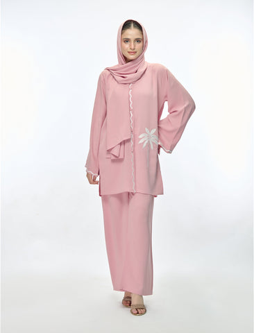 EMBROIDERED CO-ORD-SET - BLUSH