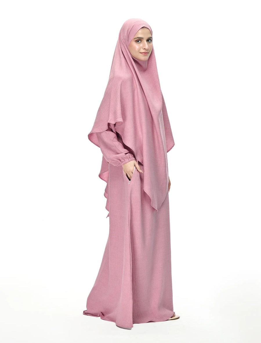 KHIMAR ABAYA SET - PINK (MOMMY)