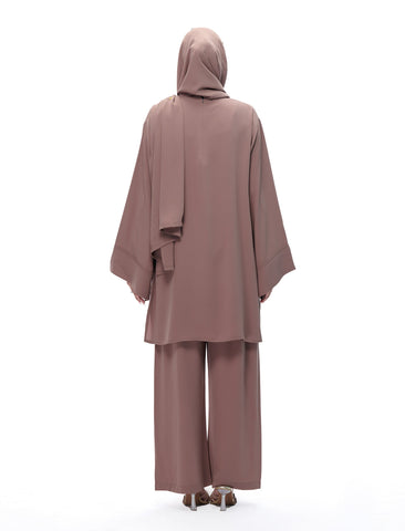 EMBROIDERED CO-ORD SET - COCOA