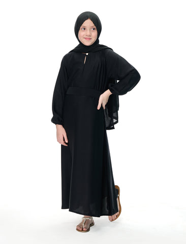 BASIC MAXI ABAYA  - BLACK (KIDS)