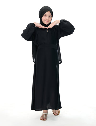 BASIC MAXI ABAYA  - BLACK (KIDS)