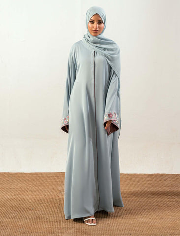 BLOOM ABAYA- ICE  BLUE