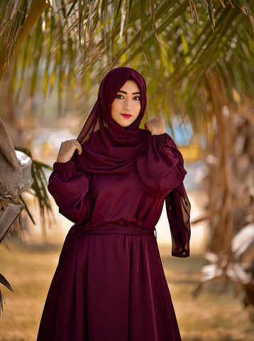 Crochet Flaired Abaya