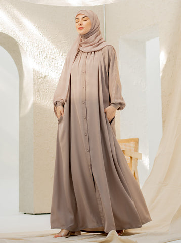 JOUMANA BASIC ABAYA - WARM GREY