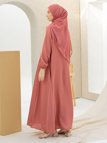 Zayd Maxi Abaya- Tea Pink