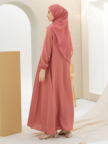 ZAYD MAXI ABAYA- TEA PINK