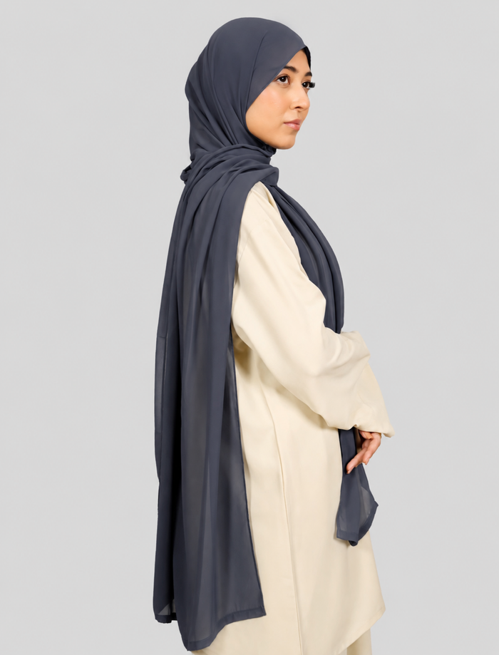 Plain Hijab - Slate Blue