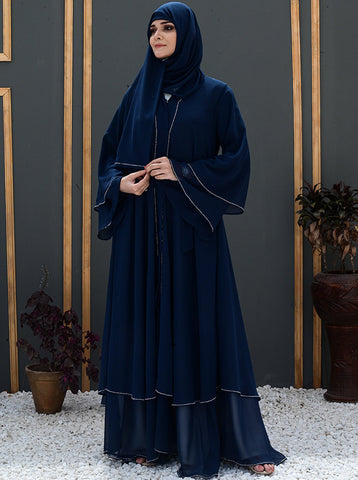 Sareena Dual layered Chiffon Abaya