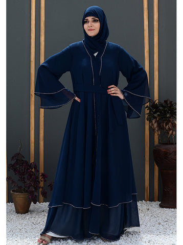 Sareena Dual layered Chiffon Abaya