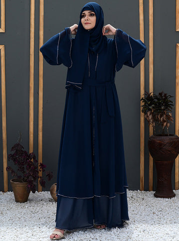 Sareena Dual layered Chiffon Abaya