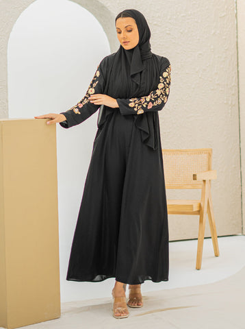 Selim Embellished Abaya- Black