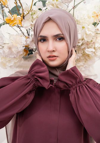 ward front open abaya onion pink