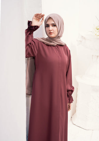ward front open abaya onion pink