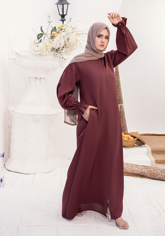 ward front open abaya onion pink