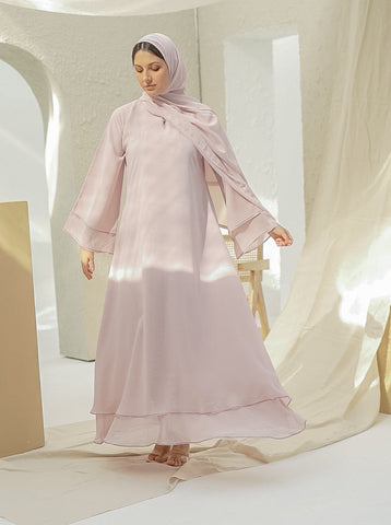 Zephyr Closed Layer Abaya - Baby Pink