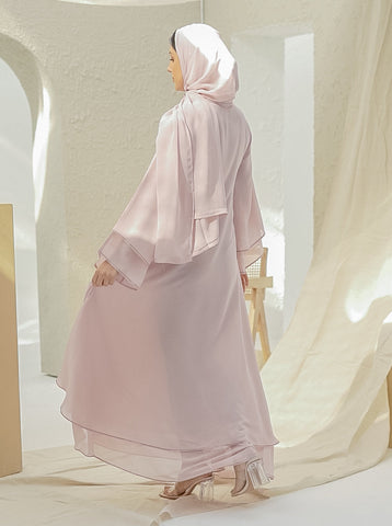 Zephyr Closed Layer Abaya - Baby Pink